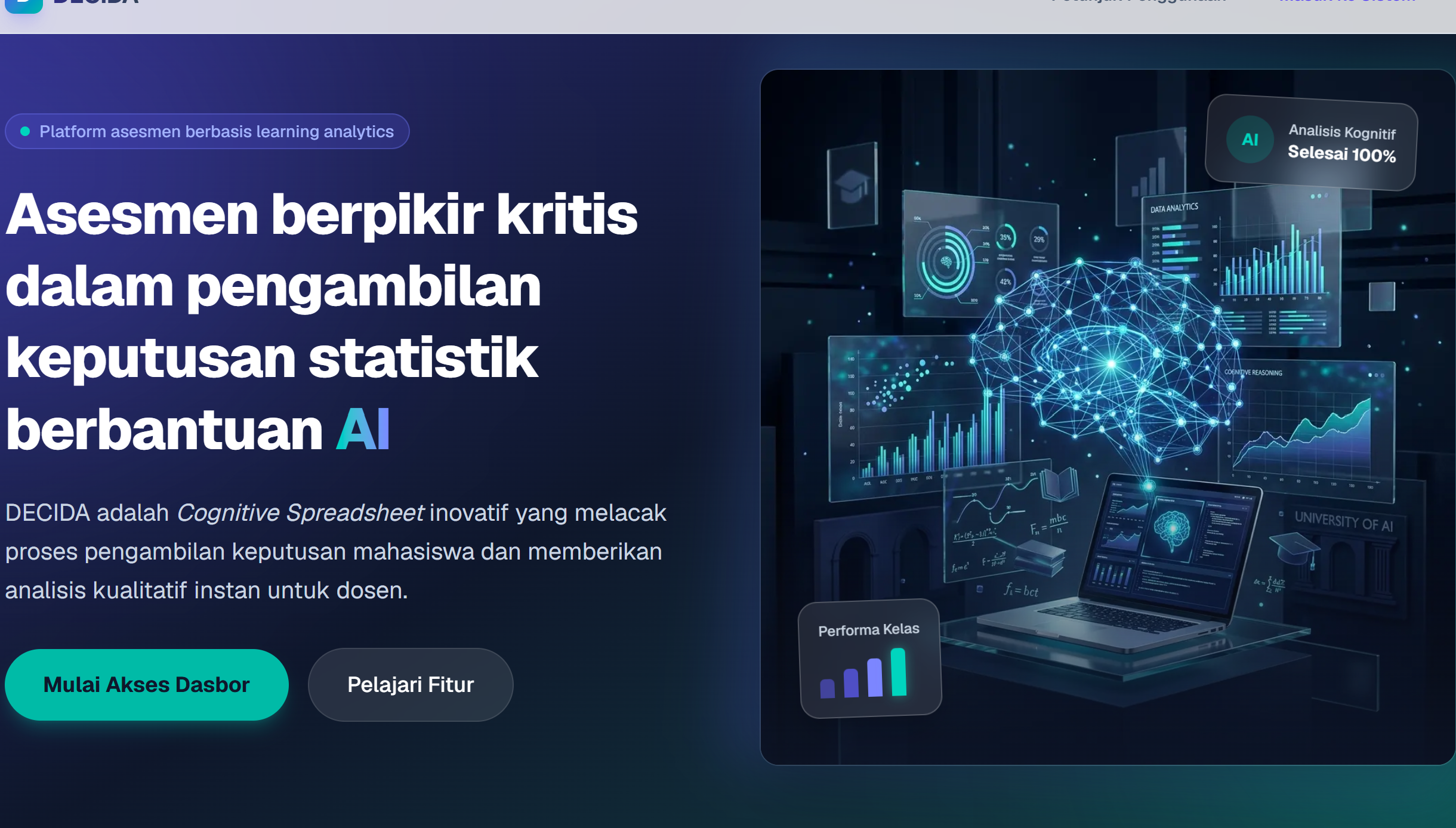 Homepage Antarmuka DECIDA